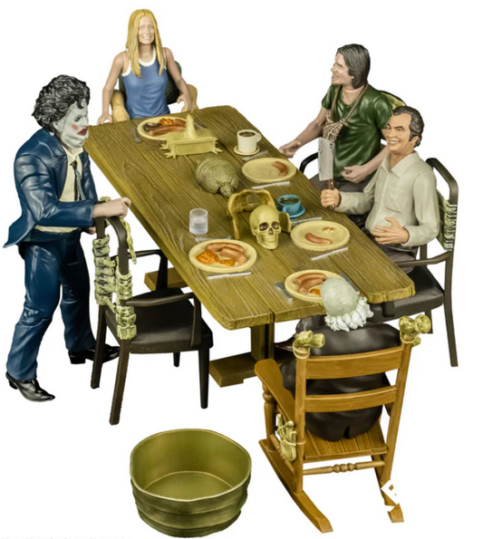 PRE ORDER - TEXAS CHAINSAW MASSACRE "DINNER SCENE" PLAY SET 5 INCH ACTION FIGURE